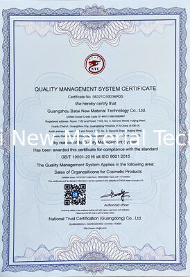 Dimeticona crosspolímero de grau cosmético com efeito leve e não gorduroso em protetor solar à prova d'água